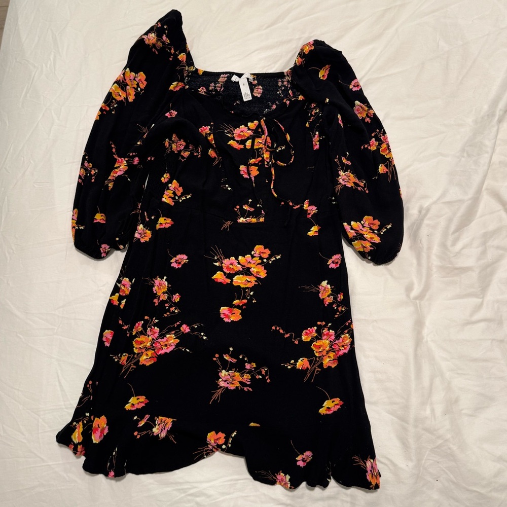 Floral Black Dress - Leith